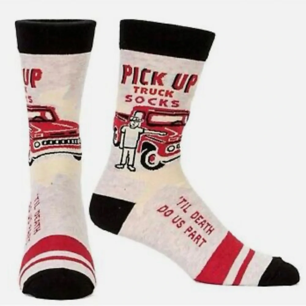 Blue Q Pick Up Truck Crew Socks, Men’s
